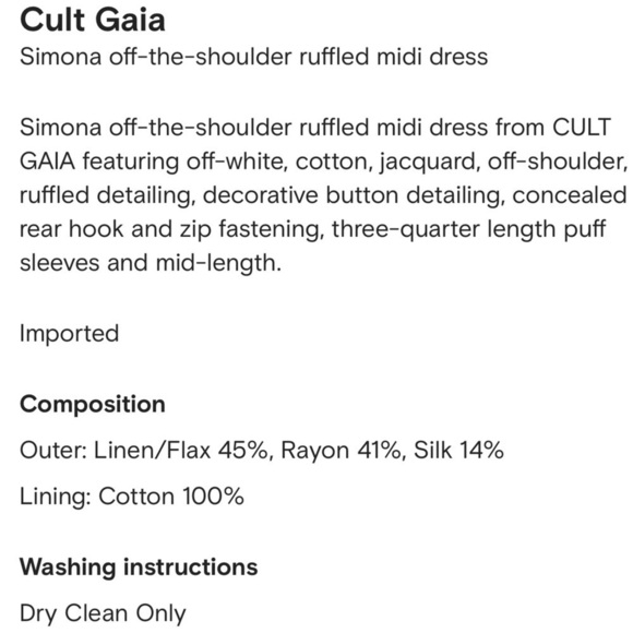 CULT GAIA SIMONA SEERSUCKER LINEN WHITE OFF THE SHOULDER BUTTON DOWN MIDI DRESS - Picture 4 of 15